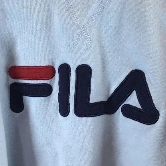 ❄️ FILA | Women's Michele Crewneck L/S Fila logo Ribbed Sweatshirt M/Light Blue - Picture 8 of 8